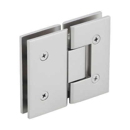 CRL Vienna V1E180SN satin nickel 180 glass-to-glass squared shower hinge, brass construction.