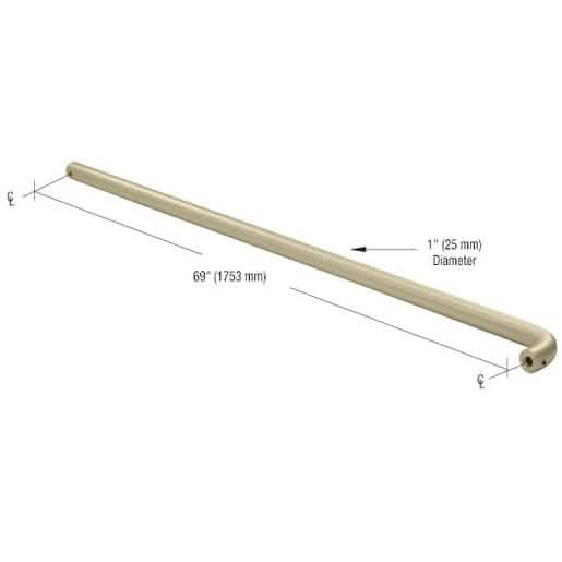 CRL Champagne Astral Push Bar for 72" Door - Sleek, durable, and stylish door accessory.