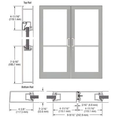 CRL-U.S. Aluminum StormFront IG500 Hinged Entrance - Surface Closer