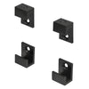 Matte black steel mirror clip set (4) for 1/4" beveled mirrors, 5/8" wide - SKU MC01MBL