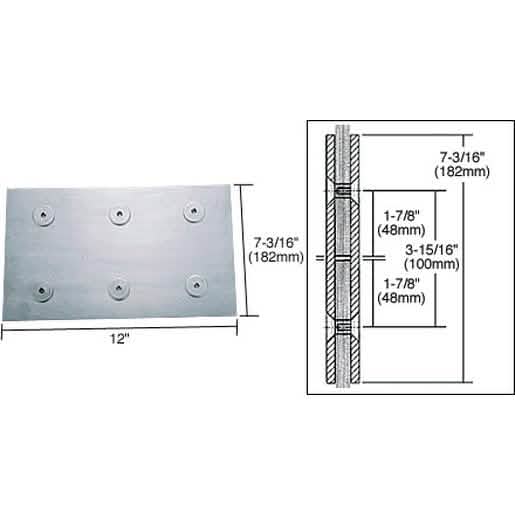 "CRL 316 Brushed Stainless 12\" Fin Splice Fitting for 3/4\" Glass – Durable & Sleek Desig