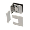 BEL344CH Bellagio polished chrome offset square hinge for frameless glass shower doors, fits 8-10mm glass