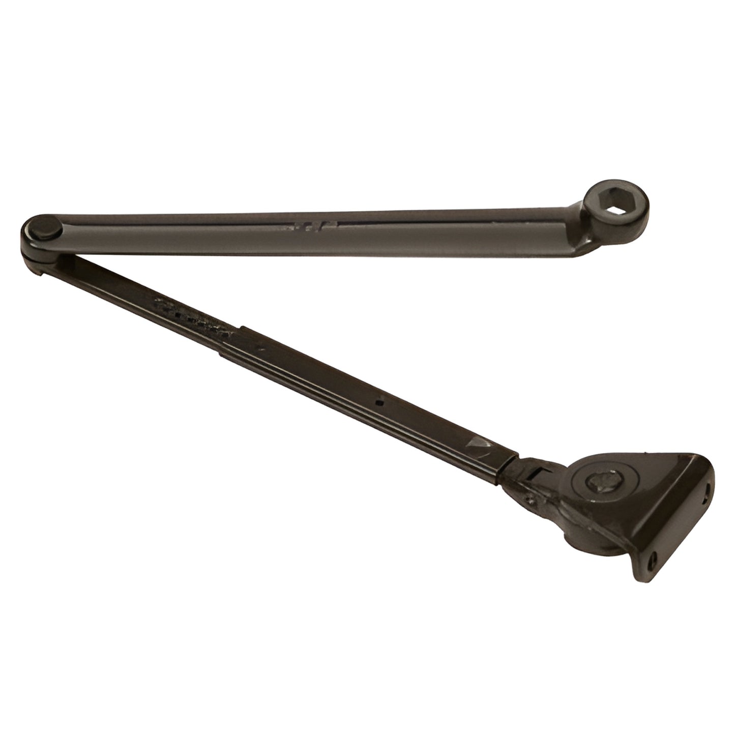 Dark bronze LCN hold-open friction arm for surface door closers, non-handed, adjustable to 120 (SKU 4040H0ADU)