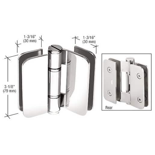 CRL Zurich 01 Series 180° Glass-to-Glass Inswing Bi-Fold Hinge in Polished Stainless Steel