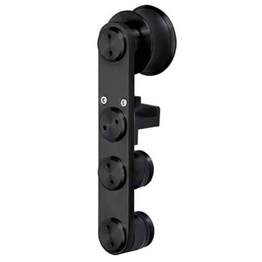 CRL Matte Black Laguna Roller with Anti-Lift, Soft Brake Bracket - Sleek, Secure Design