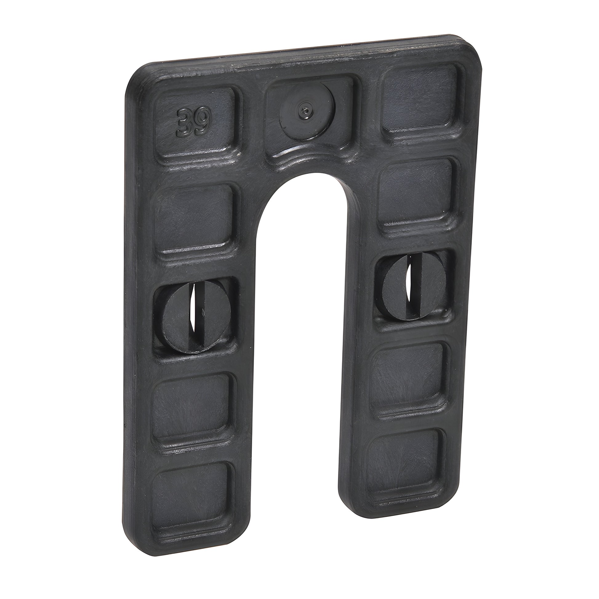 CRL interlocking horseshoe shim SKU 1HS04 - black 4 in U-shaped plastic shim with bolt slots for window and door installation