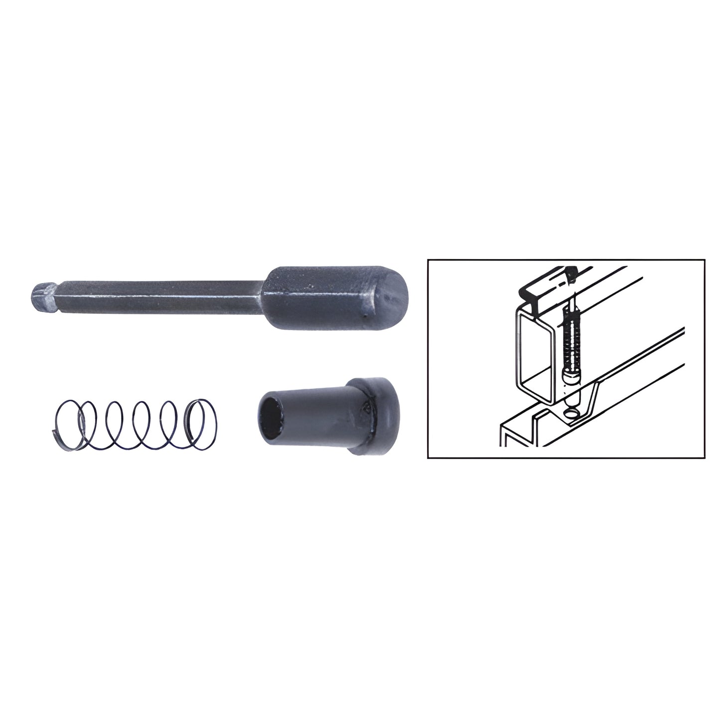CRL diecast spring plunger latch parts (pin, spring, sleeve) for metal window screens, pack of 6 - SKU L5785.