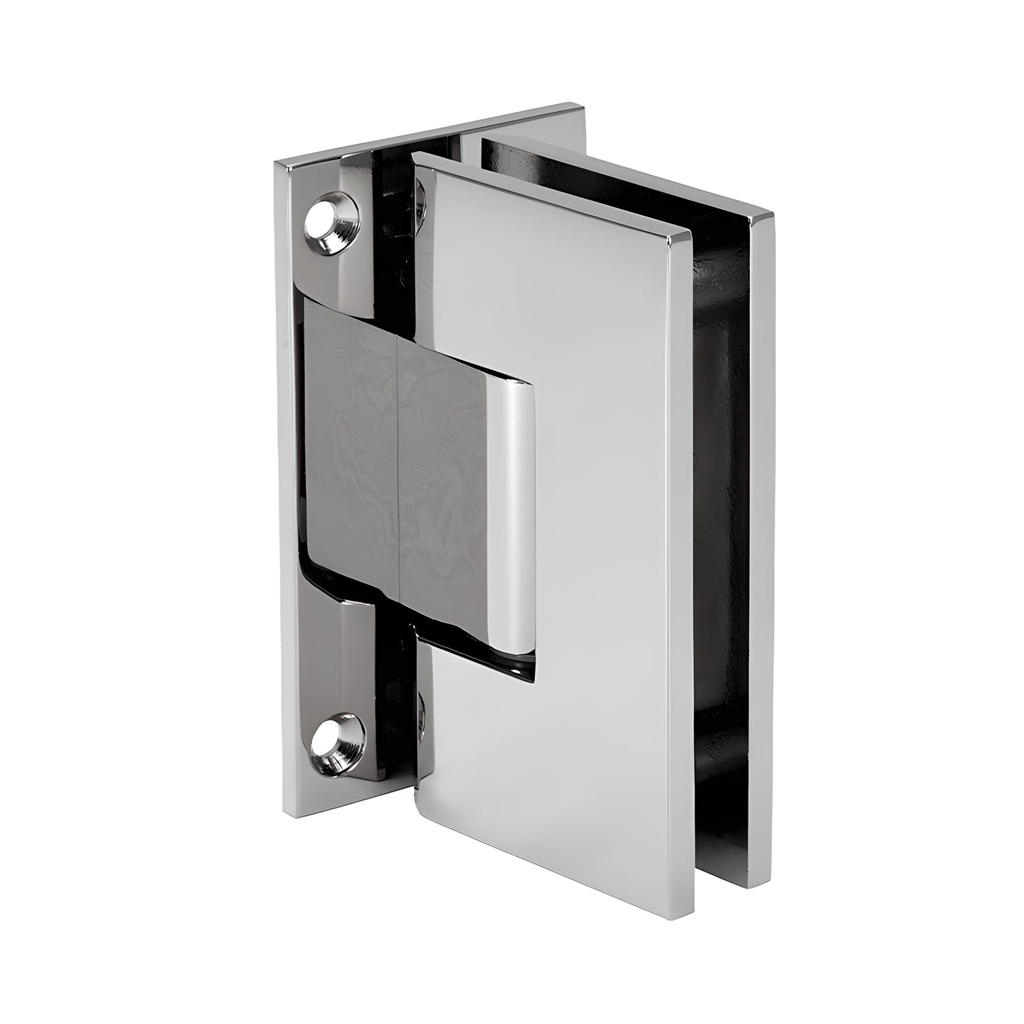 Polished nickel Vienna adjustable shower door hinge with full back plate for 1/2" tempered glass