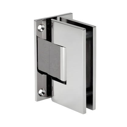 Polished nickel Vienna adjustable shower door hinge with full back plate for 1/2" tempered glass