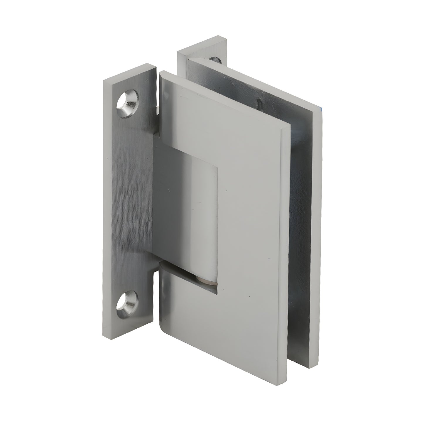 V1EH037BN Vienna H-shaped brushed nickel wall-mount glass door hinge, square modern design for 12mm glass