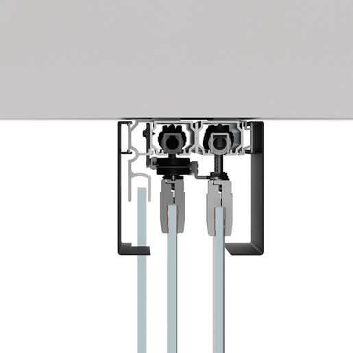CRL50 Matte Black Telescoping Ceiling Mount Kit - Right Stacking, Two Panel Design