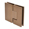 CRL Vienna 180-degree glass-to-glass shower hinge, dark brushed bronze brass, fits 3/8-1/2" glass - SKU V1E180DBBZ