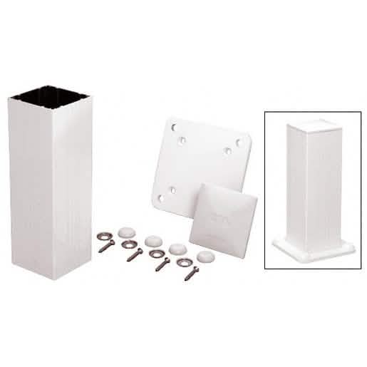 CRL Sky White 4"x4" Surface Mount Post Kit - 48" Long, Durable and Stylish Design