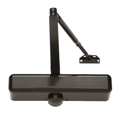 PR80DU dark bronze surface-mounted adjustable door closer with parallel arm bracket, UL listed
