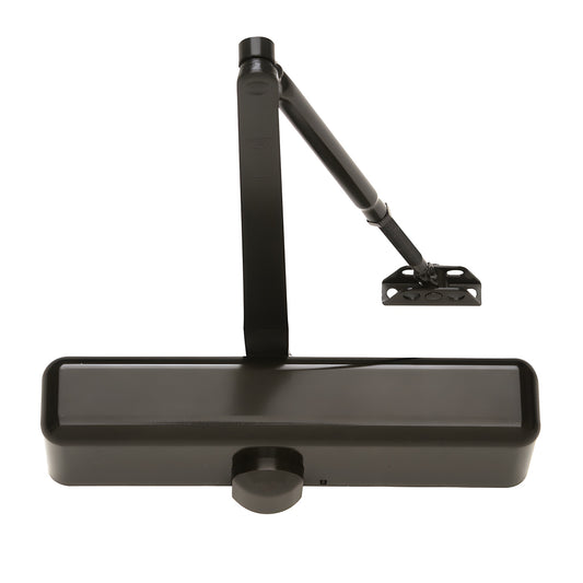 PR80DU dark bronze surface-mounted adjustable door closer with parallel arm bracket, UL listed