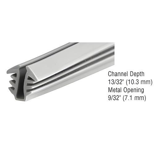 Gray CRL glazing vinyl seal strip (SKU D753C) for 1/8" glass - 13/32" channel, 9/32" metal opening.