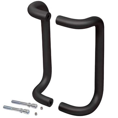 CRL 10" Dark Bronze Offset Pull Handles Back-to-Back - Sleek, modern door hardware solutio