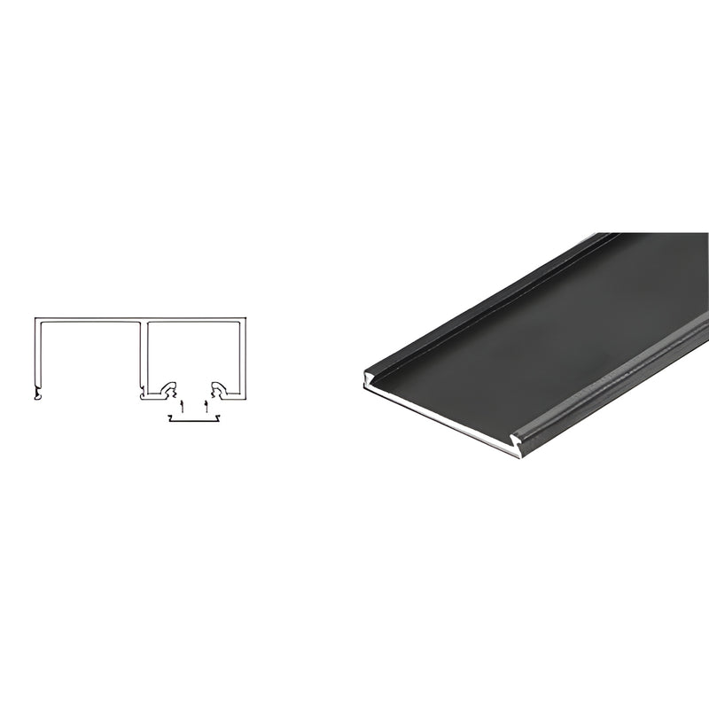 NHF12BL gloss-black snap-in filler strip for 1.167 in top-track glazing pocket, 120 in length