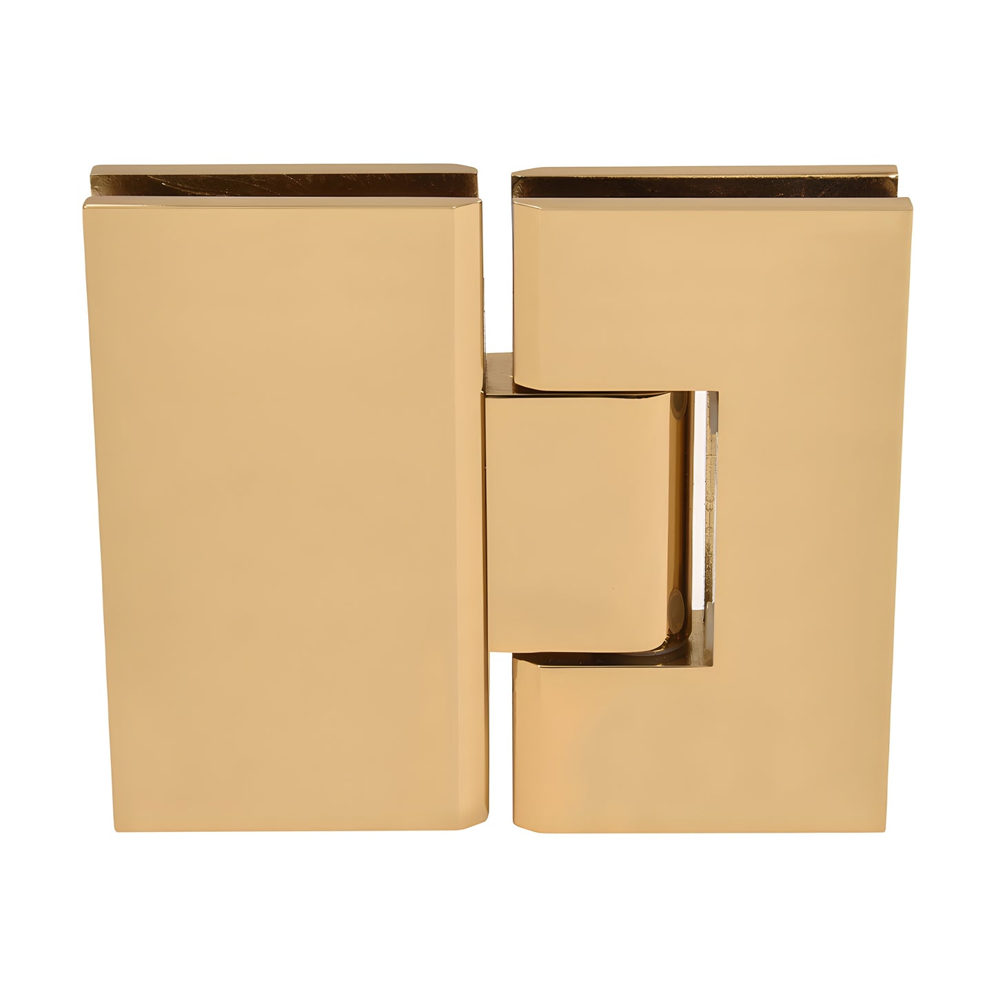 French gold solid brass 180 glass-to-glass shower hinge, Vienna series - SKU V1E180FG