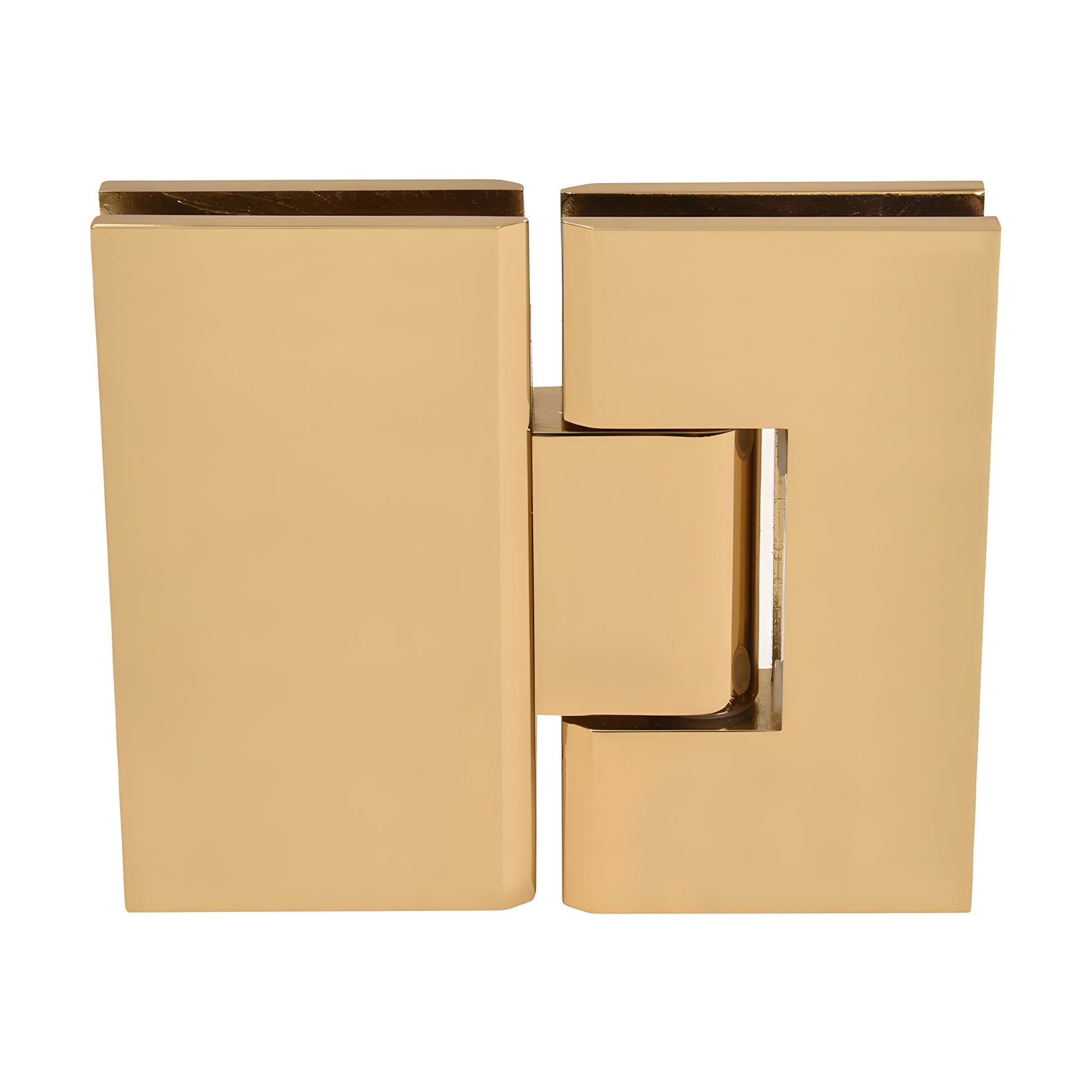 French gold solid brass 180 glass-to-glass shower hinge, Vienna series - SKU V1E180FG