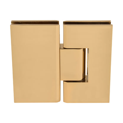 French gold solid brass 180 glass-to-glass shower hinge, Vienna series - SKU V1E180FG