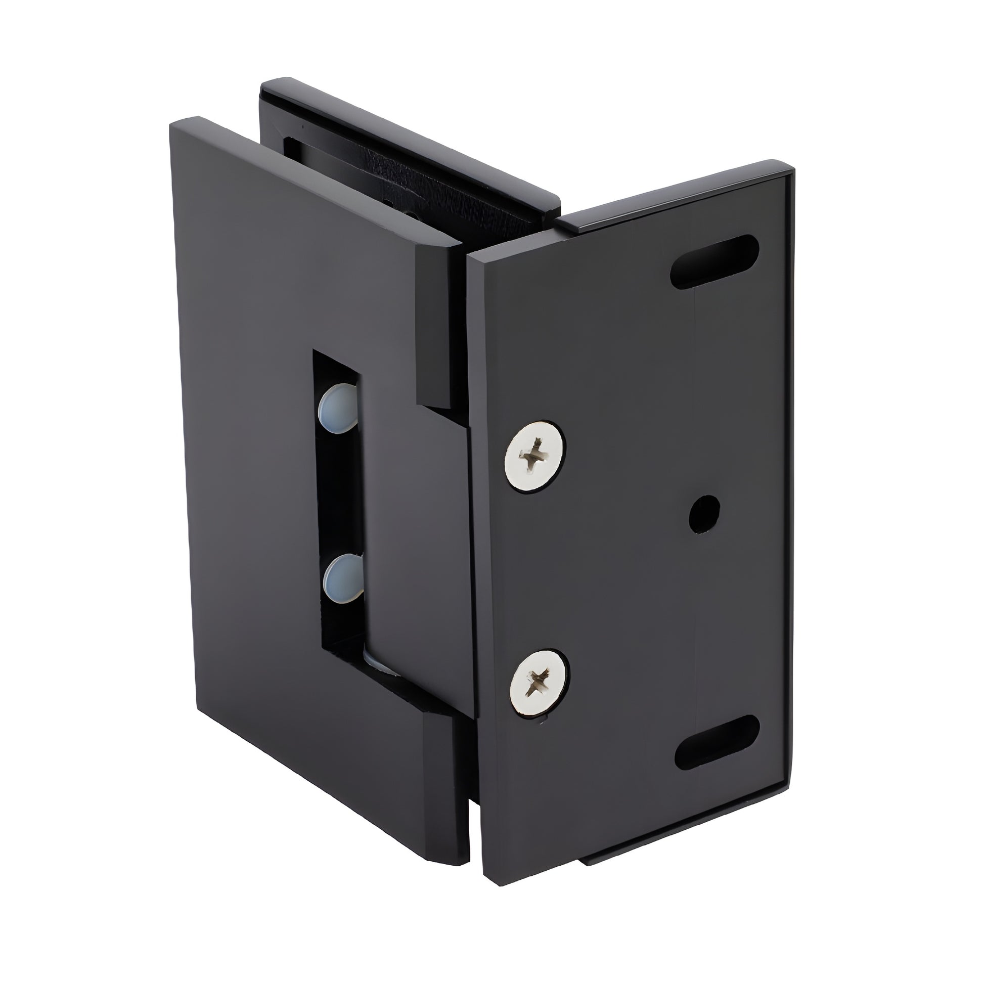 Oil-rubbed bronze offset wall-mount hinge for frameless glass shower doors, solid brass (MEL0240RB)