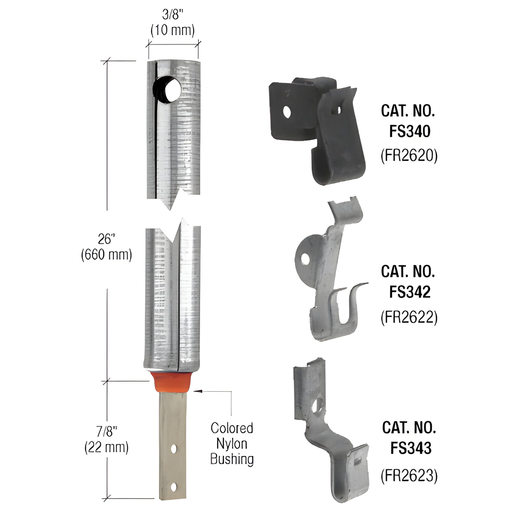3/8" 2620 Non-Tilt Spiral Balance With FS342 Clip Attached