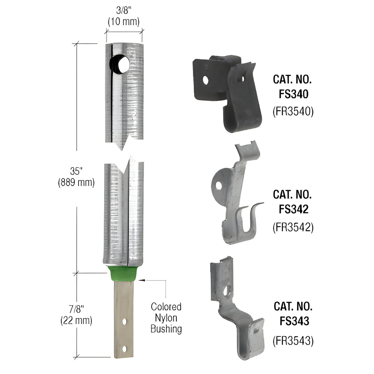 3/8" 3540 Non-Tilt Spiral Balance With FS342 Clip Attached