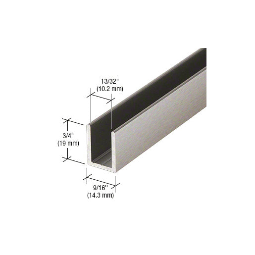 CRL brushed nickel deep U-channel for 3/8-inch fixed panel shower doors – 95-inch length