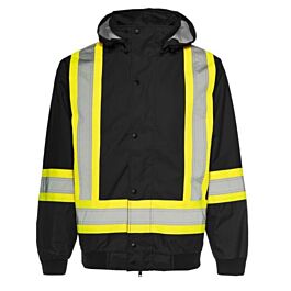 3 - in -1 Winter Traffic Jacket, 4" Reflective Tape, Black, Small- 1 Each