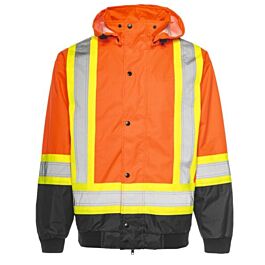 3 - in -1 Winter Traffic Jacket, 4" Reflective Tape, Orange / Black, 5XL- 1 Each