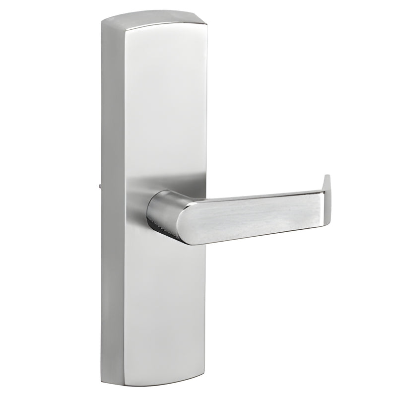 Satin chrome clutch lever trim for panic exit devices, non-handed 2-7/16 8-7/8 (DL51ESCPASC)