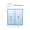 Palisades S100 sliding door (SKU P100S) slim aluminum frame with floor-to-ceiling glass opening to balcony and city sunset