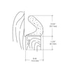 White E650W97 kerf-fitted door weatherseal strip (TPE), fits 1/8" x 3/8" kerfs, 97 in. length