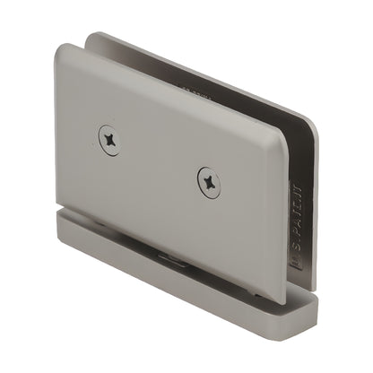 SRPPH01SN satin nickel brass pivot hinge for 1/2" (12mm) tempered glass - beveled, head/sill mount.