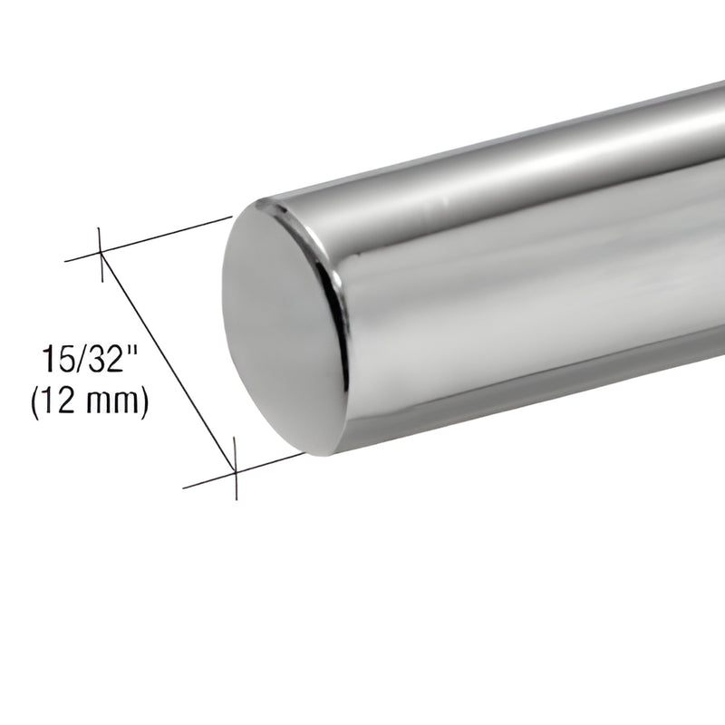Polished 316 stainless steel round bar, 12 mm (15/32") diameter for railing infill - SKU CBR12PS