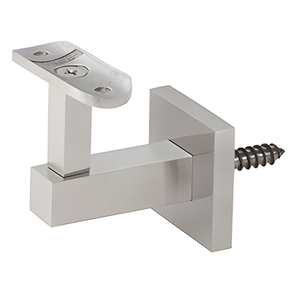 HR5EWBS brushed stainless steel wall-mounted handrail bracket, square modern design, fits 1.5-2 in (38-50.8 mm) round rail