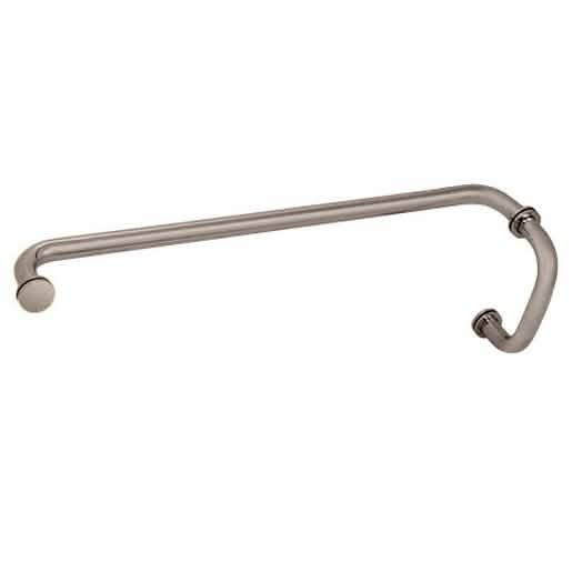 Brushed Nickel 6" Pull Handle & 22" Towel Bar Combination with Metal Washers - BM Series