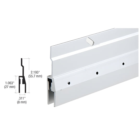 CRL D28A satin anodized aluminum 72 in Masteroll front hanger for 1/4 in glass with 6 in roller slots.