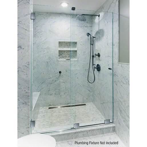 CRL Brushed Nickel Essence® Sliding Shower Door Kit with Squared Corner Rollers