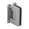 Brushed nickel shower hinge C0L537BN - solid brass, beveled wall-mount for 3/8-1/2 frameless glass