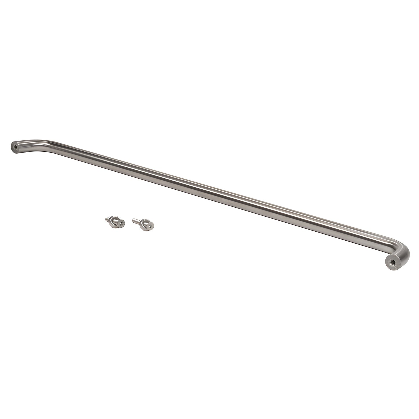 Brushed stainless steel 1 in diameter single-sided pull handle, 33 in center-to-center (SKU M1653332D)