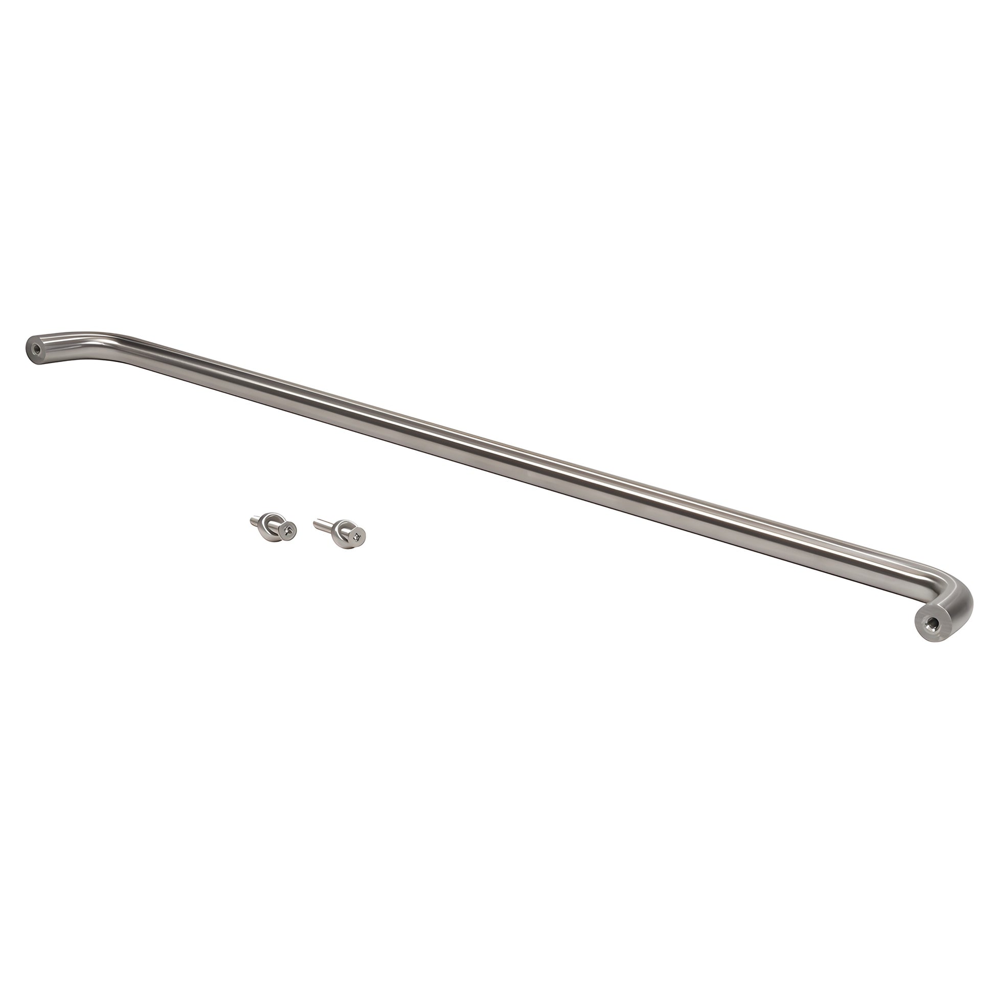 Brushed stainless steel 1 in diameter single-sided pull handle, 33 in center-to-center (SKU M1653332D)