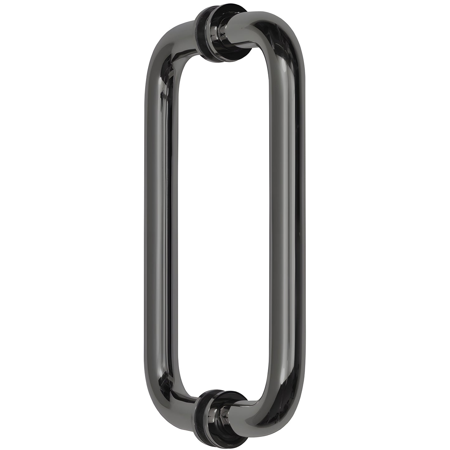 SPH8GM gun-metal solid brass squared pull handle for frameless glass doors, 3/4" dia, fits 1/4"-1/2" (6-12mm) glass.