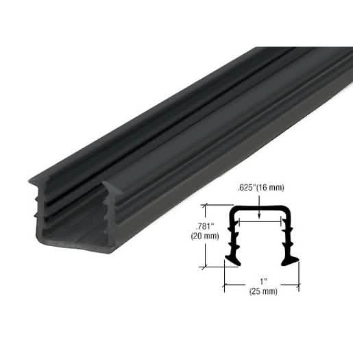 CRL Roll Form Cap Rail Black Rubber Insert for 3/4" Glass, 11/16" Laminated Glass