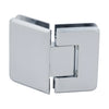 P1N045CH Pinnacle polished-chrome glass-to-glass shower hinge, solid brass, beveled edges, 135 self-centering pivot