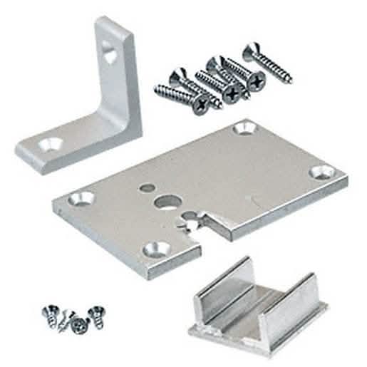 CRL Satin Anodized Left End Partition Post Base Plate Kit for 24"+ Posts, 2"x3"