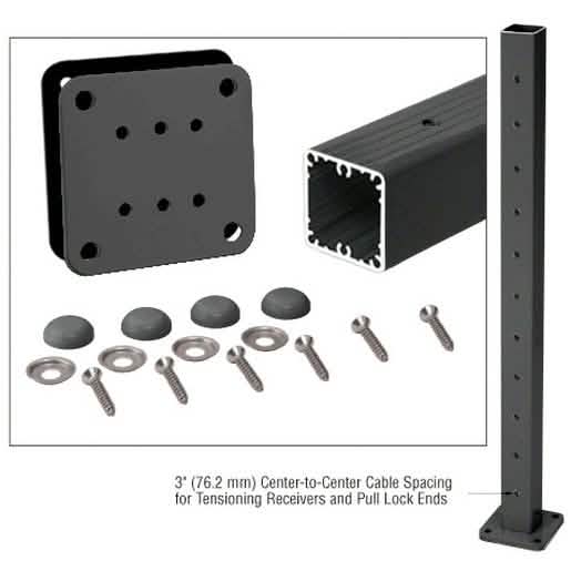 CRL Matte Black 42\" Cable Post Kit, Flip-Toggle Ready - Sleek, Durable Design