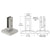 CRL 316 Brushed SS Square Surface-Mount Friction-Fit Spigot
