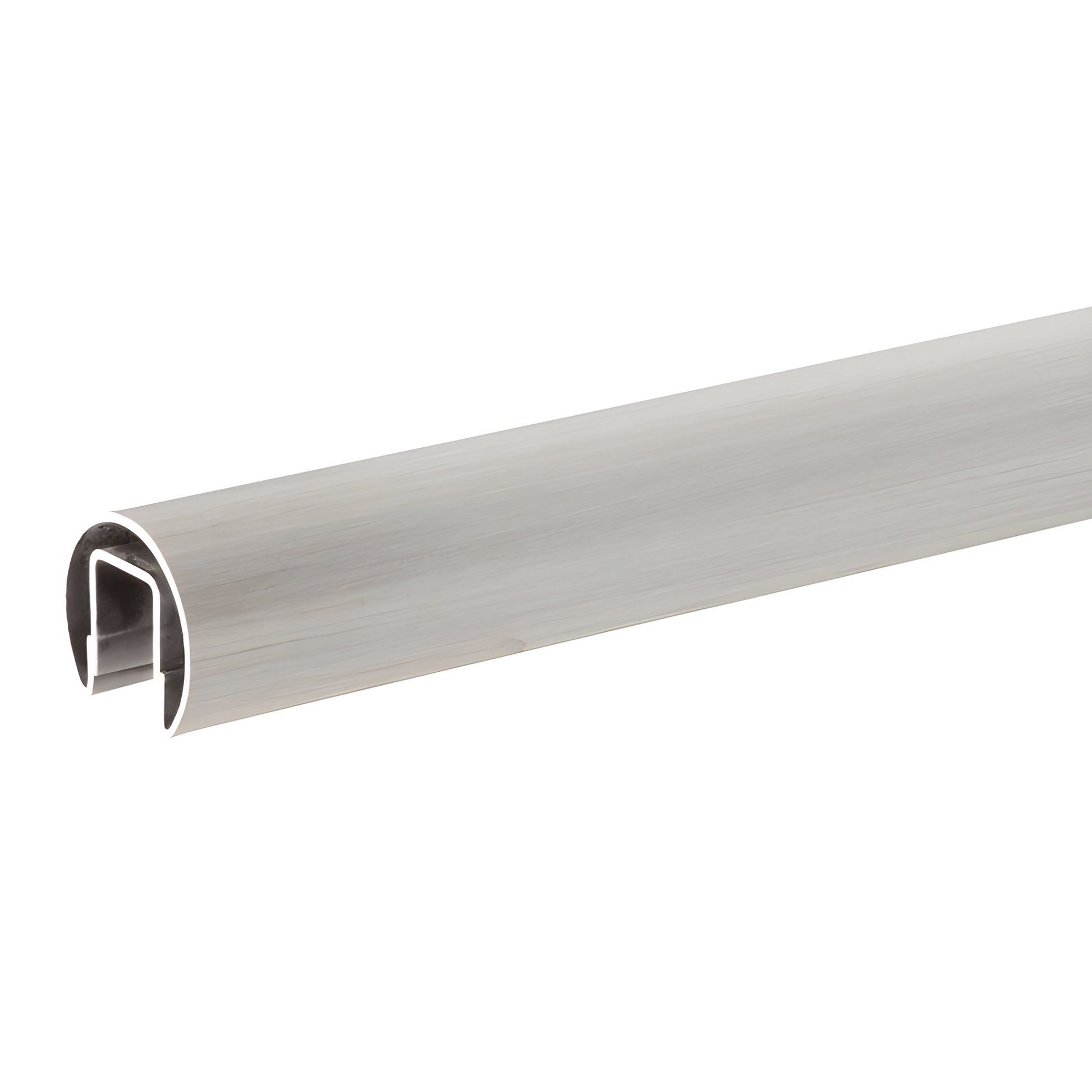 GR16BS6 brushed stainless steel premium cap rail, 1.66" diameter U channel profile, 120" length